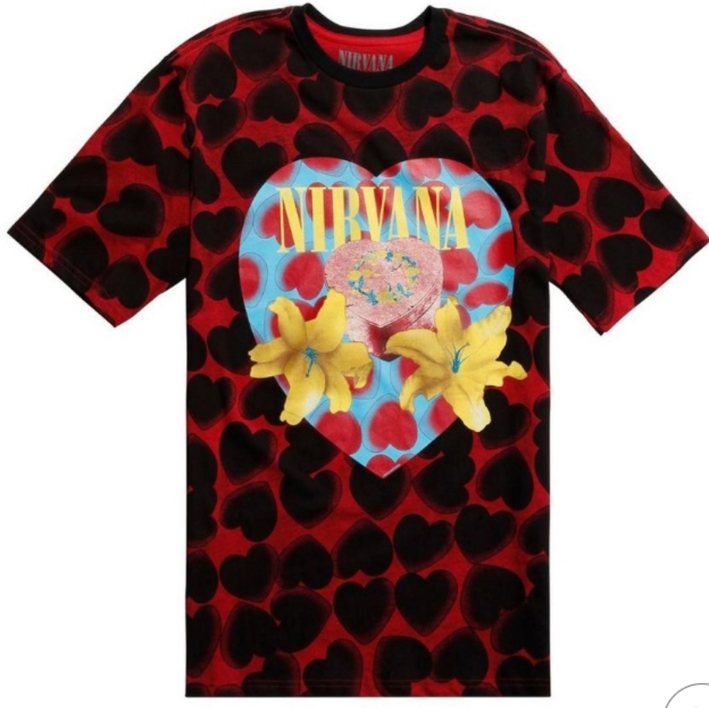 Nirvana T-Shirt, Unisex size M, black with dark red